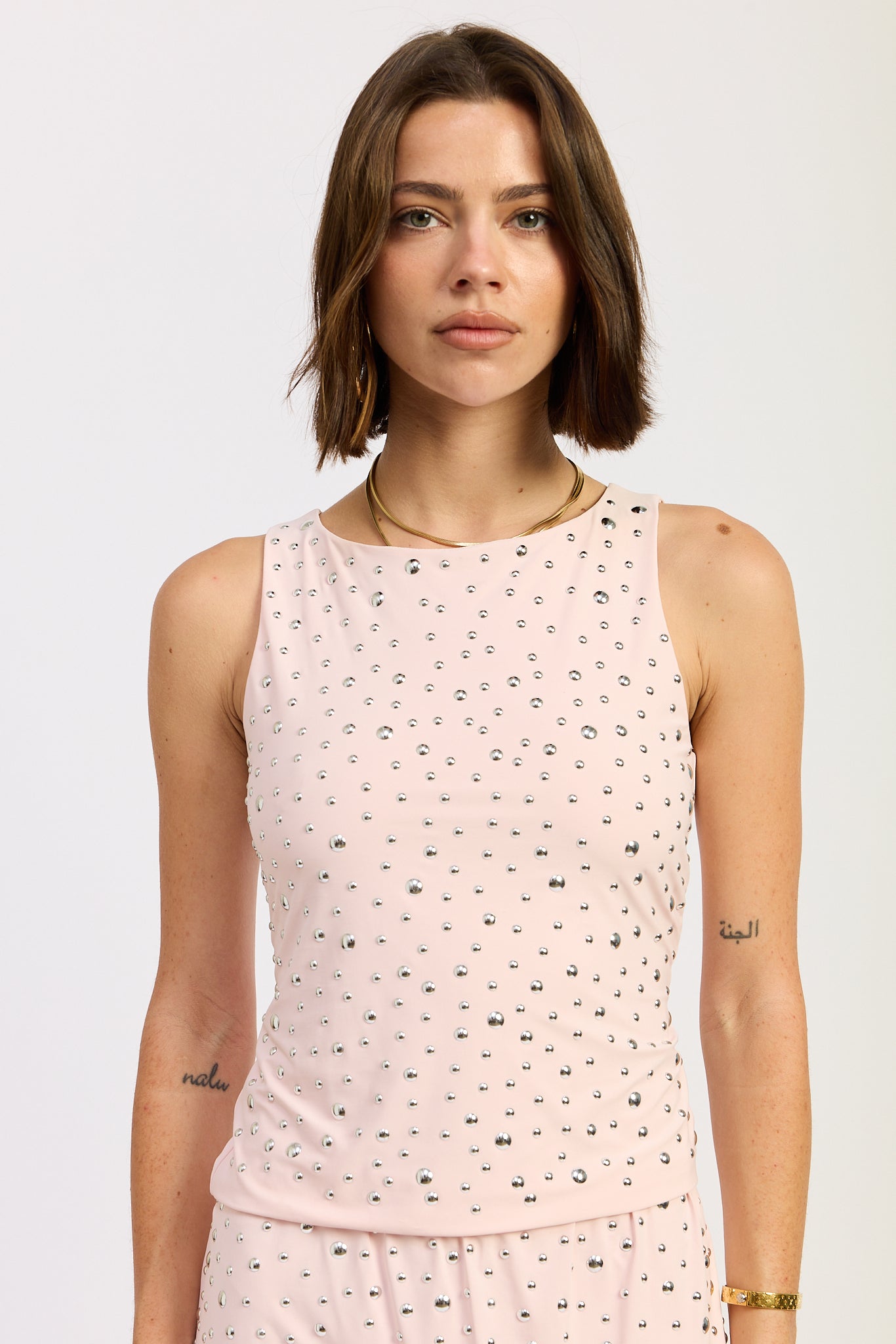 Metal Hotfix Knit Tank Top