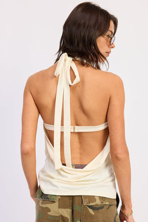 Drape Cowl Neck Bandeau Top