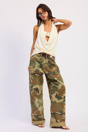 Drape Cowl Neck Bandeau Top