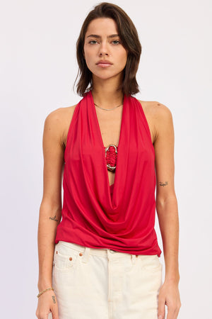 Drape Cowl Neck Bandeau Top