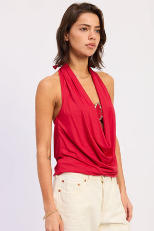 Drape Cowl Neck Bandeau Top