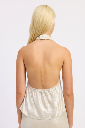 Lurex Linen Halter Top