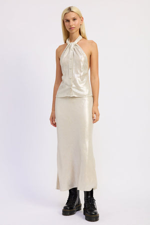 Lurex Linen Halter Top