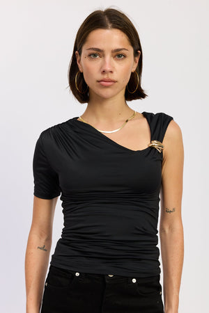 One Shoulder Asymmetrical Knit Top