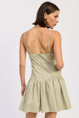 Mini Ruffle Striped Mini Dress