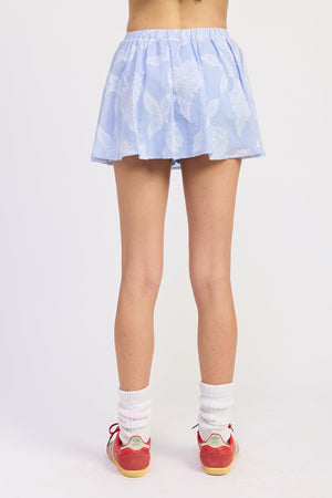 Jacquard Mini Skort With Drawstring