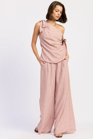 Wide Leg Linen Pants With Chain Belt