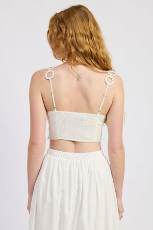 Ring Strap Cropped Top - Red or White