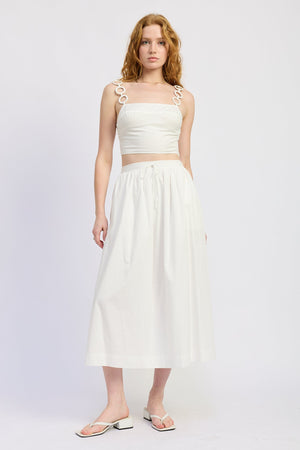 Ring Strap Cropped Top - Red or White