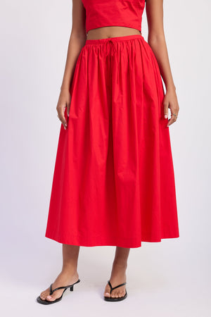 Full Shirred Midi Skirt