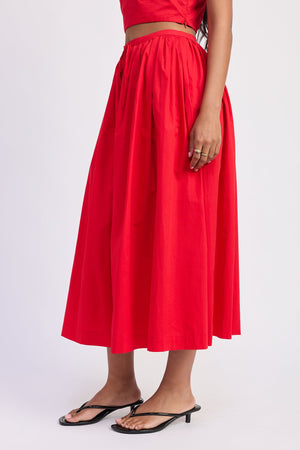 Full Shirred Midi Skirt