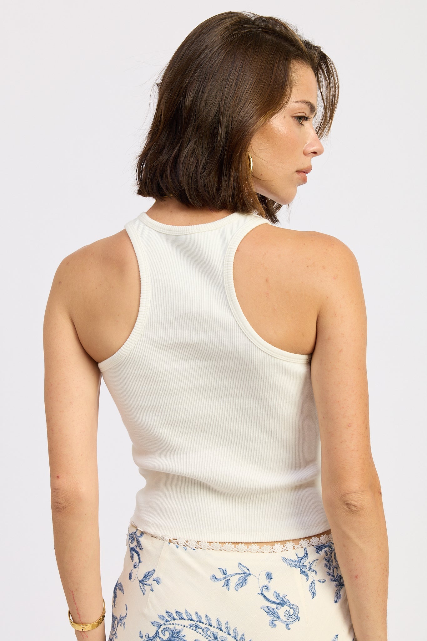 Racer Back Tank Top With Water Beads