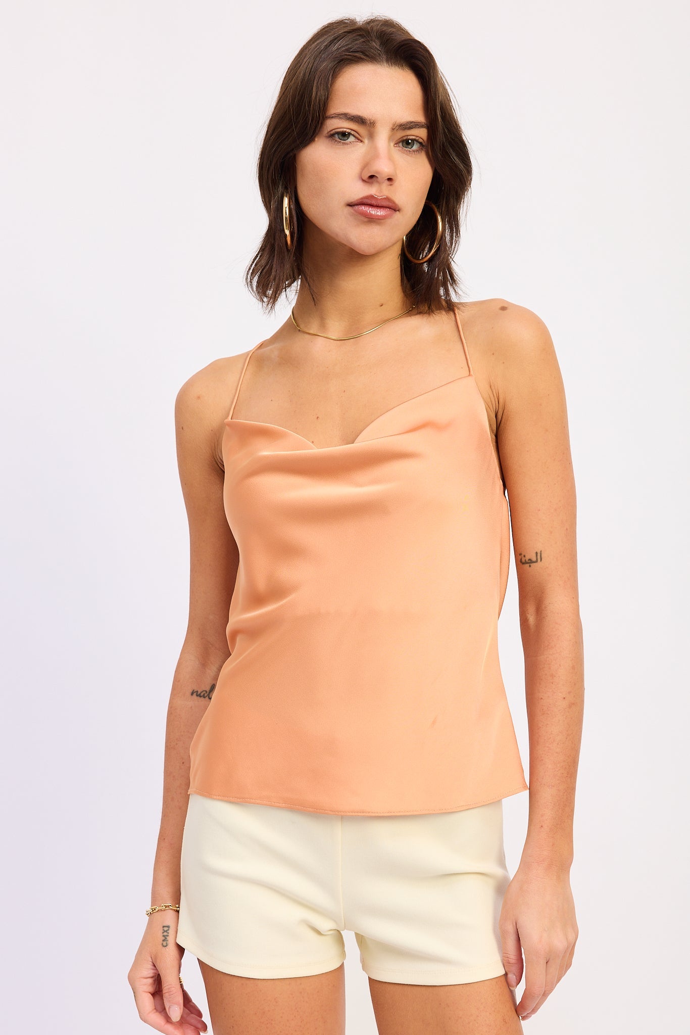 Cowl Neck Cami With Ring Hardware