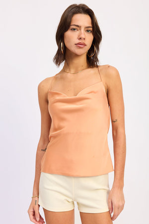 Cowl Neck Cami With Ring Hardware