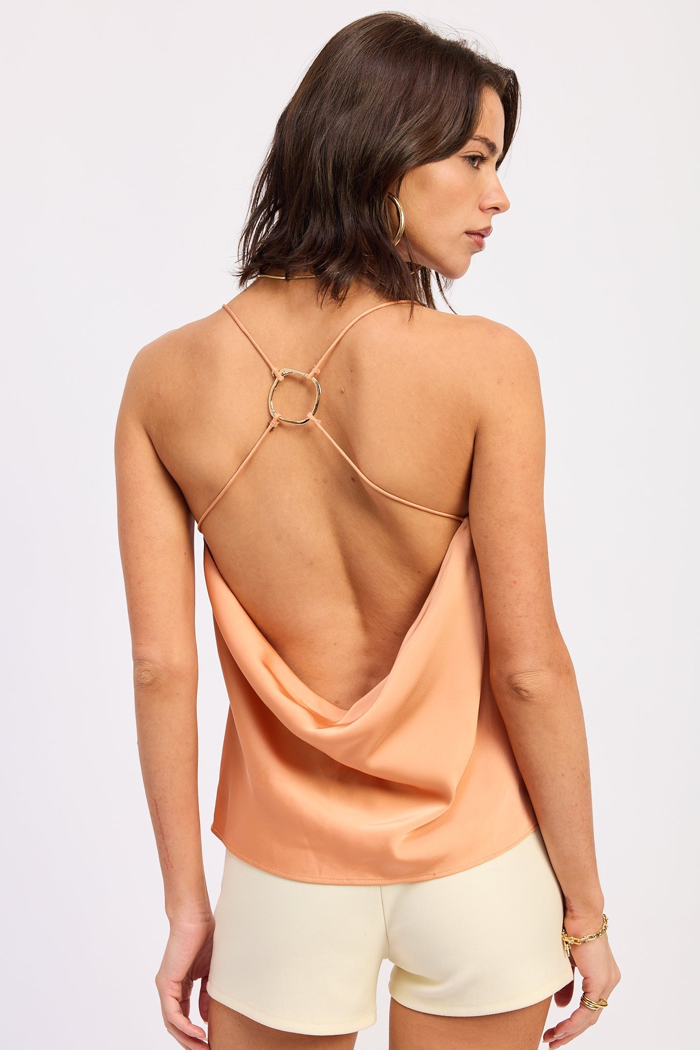Cowl Neck Cami With Ring Hardware