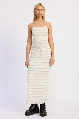 Smocked Ruffle Tank Top With Open Back