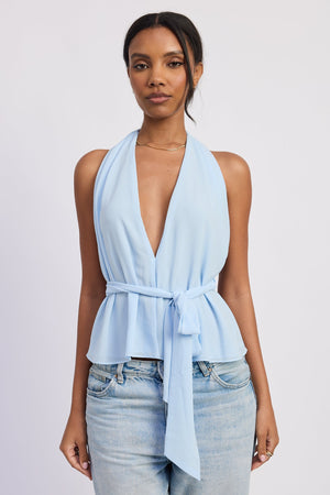 Halter Backless Scarf Top