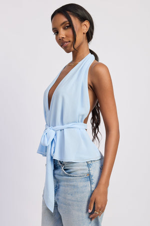 Halter Backless Scarf Top