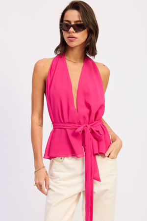 Halter Backless Scarf Top