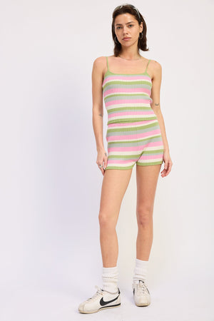 Multi Stripe Knit Shorts