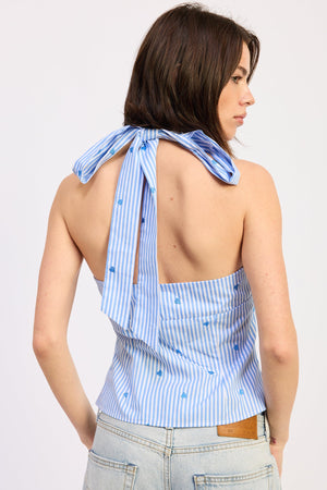 Crossed Halter Tie Top