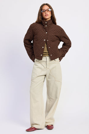 Polka Dot Quilt Puffer Jacket