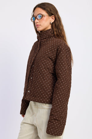 Polka Dot Quilt Puffer Jacket