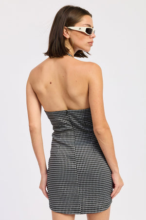 Halter Mini Gingham Dress