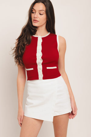 FRENCH NAUTICAL COLOR BLOCKED SWEATER TOP