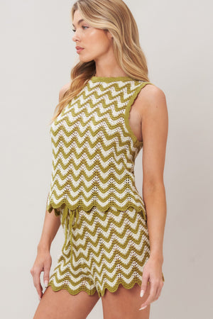 Sunset Stitch Crochet Knit Top