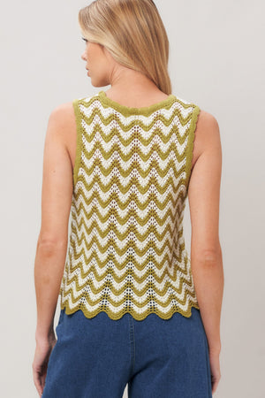 Sunset Stitch Crochet Knit Top