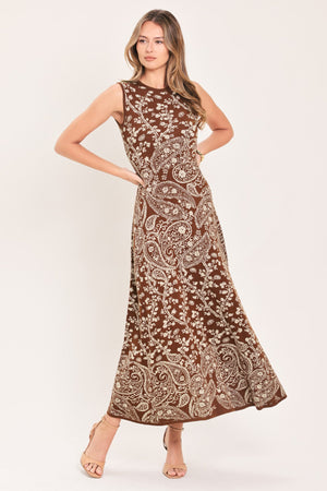 HAZEL PAISLEY EMBRACE JACQUARD SWEATER MIDI DRESS