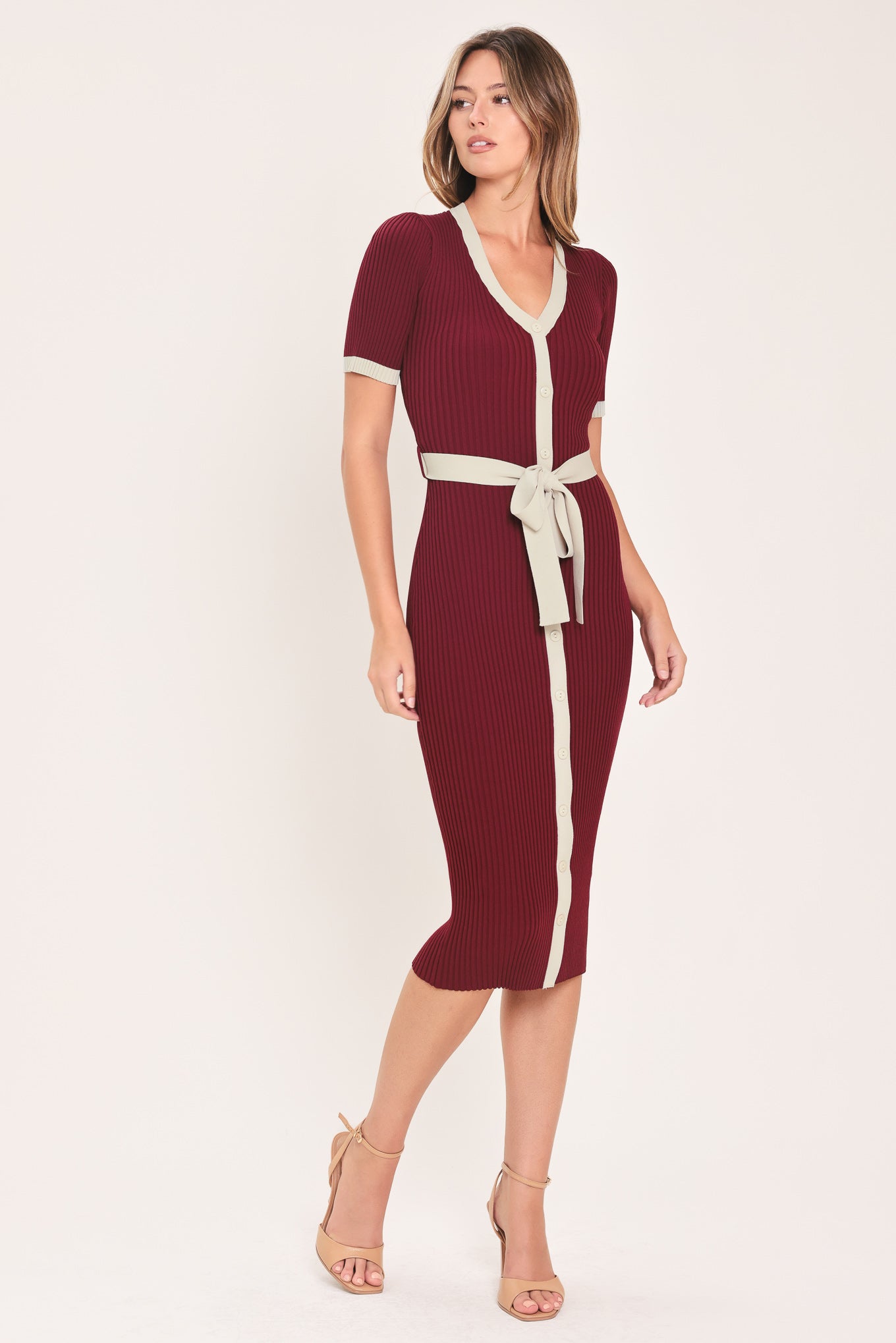 button down knit midi dress SWEETEST SEASON SWEATER week322026