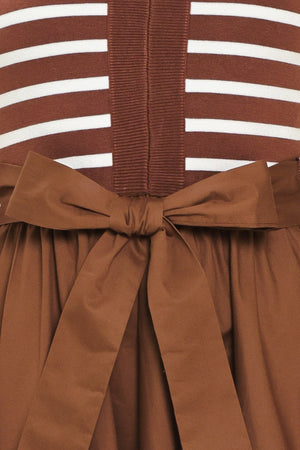 ESPRESSO SAILOR SWEATER WOVEN MIDI DRESS