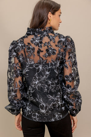 SHARE MY DAY WOVEN ORGANZA TOP