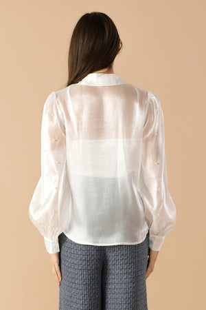 GIRL ON THE GO ORGANZA TOP
