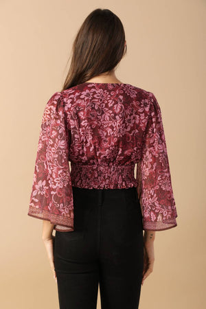 MOMENT IN TIME WOVEN CROP TOP