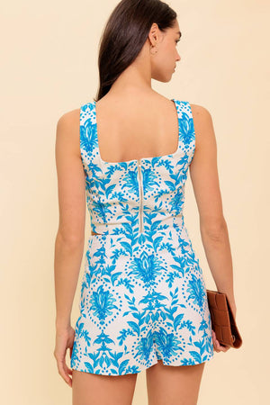 OPEN MINDED BLUE TOP AND SKORT SET