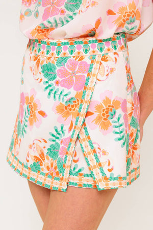 BEAUTIFUL BOWS WOVEN TOP AND SKORT SET
