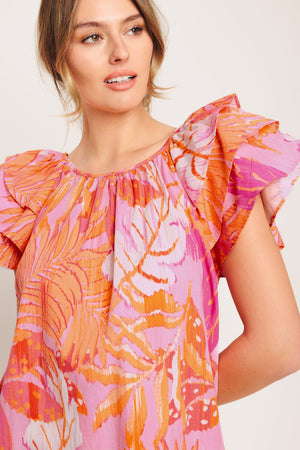 Evening Glow Pink Woven Top