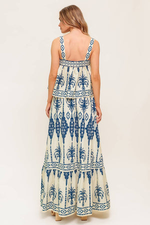 FLORAL RHYTHM WOVEN TOP AND SKIRT SET