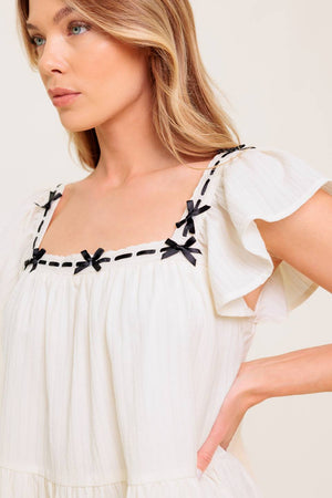 CELESTIAL CRUSH CREAM WOVEN TOP