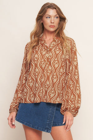 ANGELIC SWEETIE BROWN WOVEN TOP
