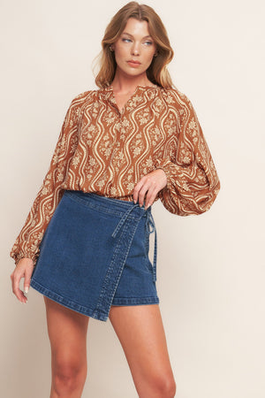 ANGELIC SWEETIE BROWN WOVEN TOP