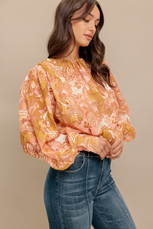 PAISLEY BREEZE  WOVEN JACQUARD TOP