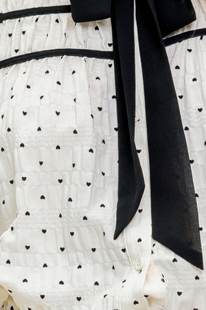 ROMANCE STITCH IVORY WOVEN TOP