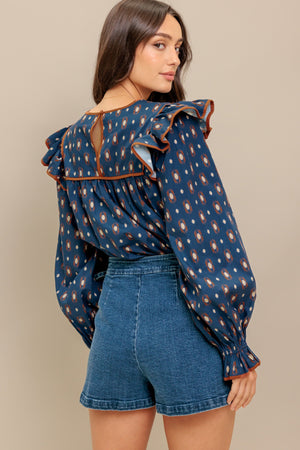 WESTERN CHARM  WOVEN TOP