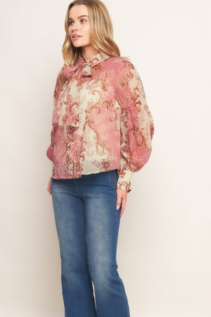 ROCOCO ROSE WOVEN TOP