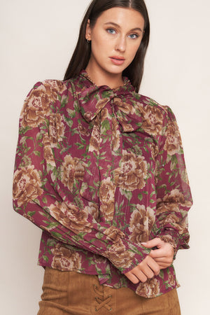WHISPERING GARDEN WOVEN TOP