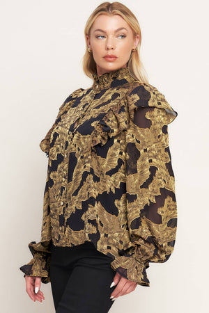 SHADOW GLINT WOVEN TOP